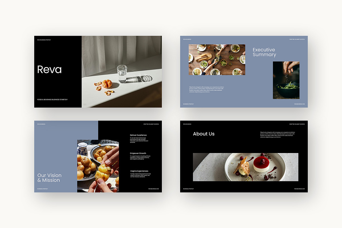 Reva : F&B Business Google Slides, a Presentation Template by Punkl Camp (Photo 2 of 9)