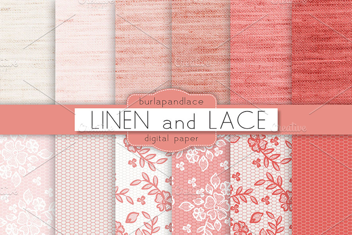 Linen and lace coral red