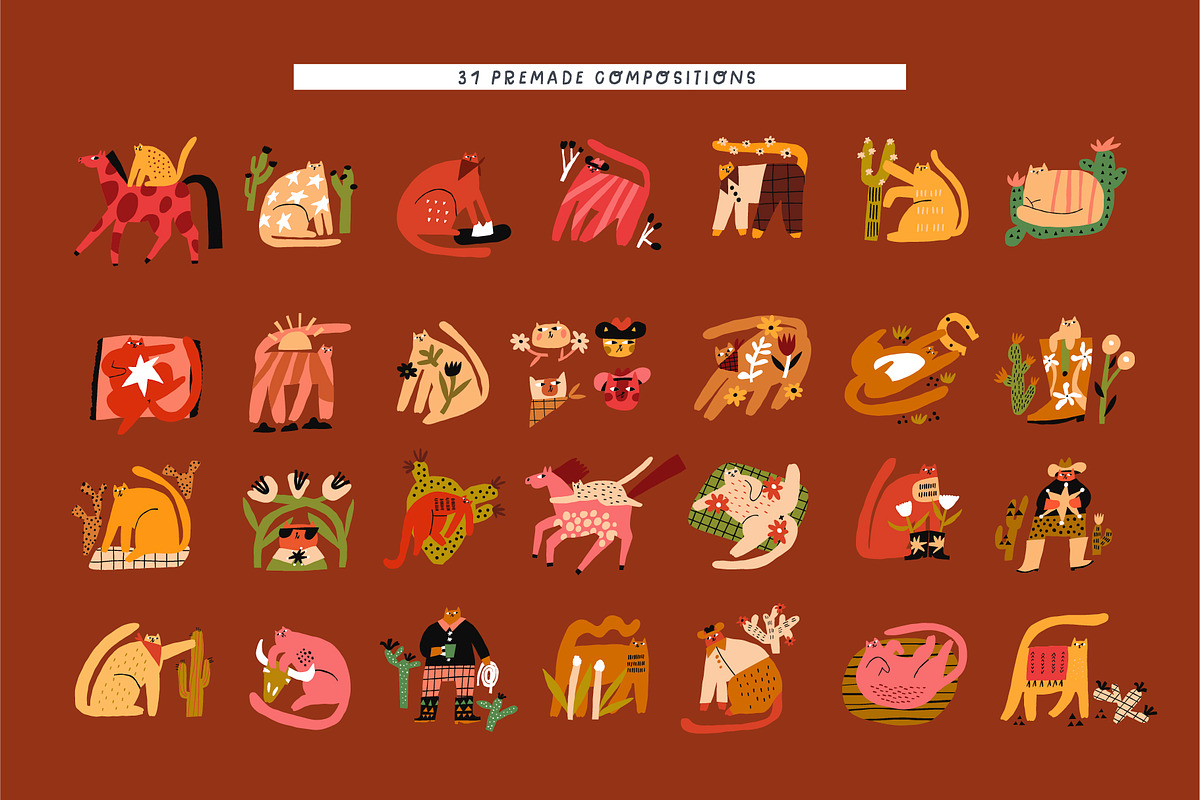 Arizona cats | 350+ illustrations, an Animal Illustration by Olia (Photo 9 of 13)