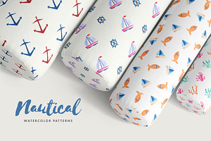 Nautical Watercolor Patterns