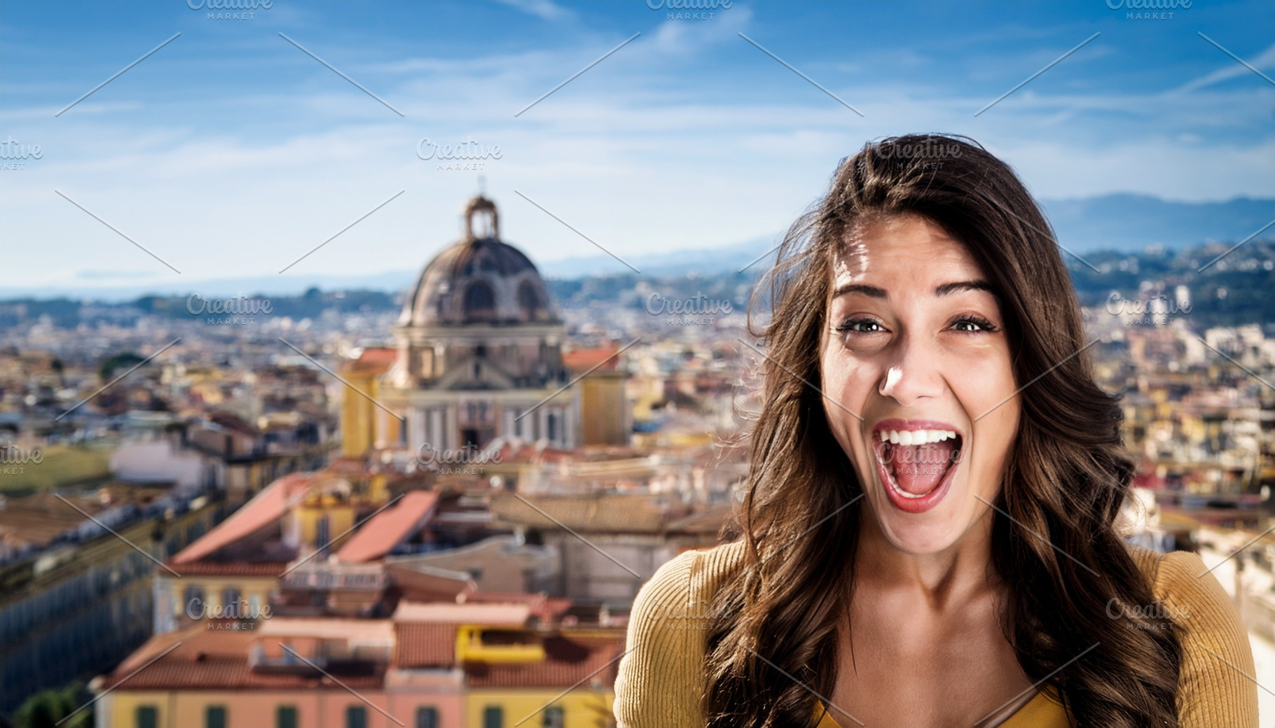 beautiful smiling young woman, AI generated, a Photo by WorldOfPhotos