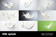 Milk Splash. 56 images, a Background Graphic by Handmadefont (Thumbnail 10 of 11)