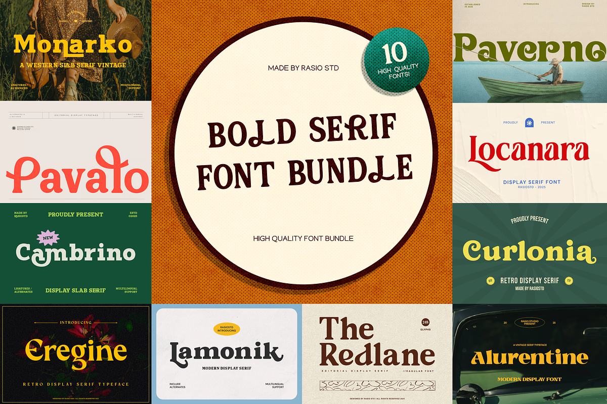Bold Serif Font Bundle, a Serif Font by Rasio Studio (Photo 1 of 12)