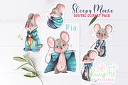 Sleepy baby mouse clipart bundle., a Decorative Illustration by RivusArt (Thumbnail 1 of 4)