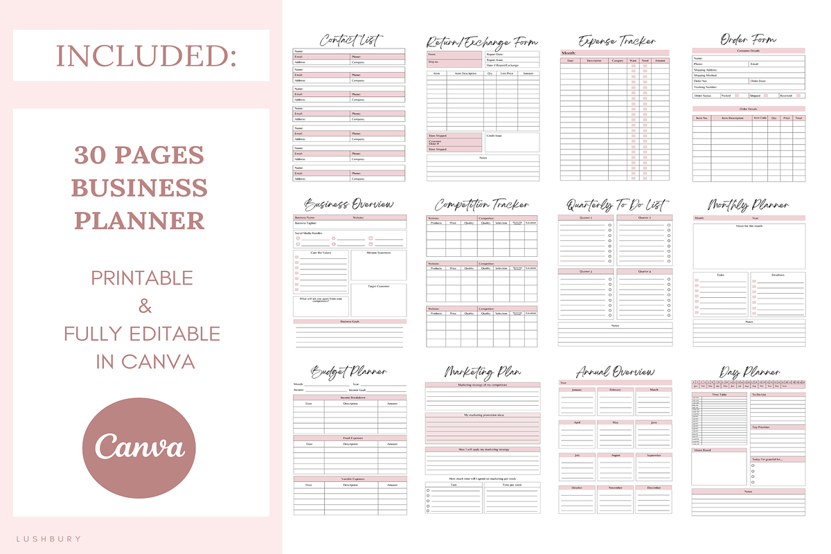 100 Rose Gold Ebook Template Canva, a Magazine Template by LushBury (Photo 3 of 5)