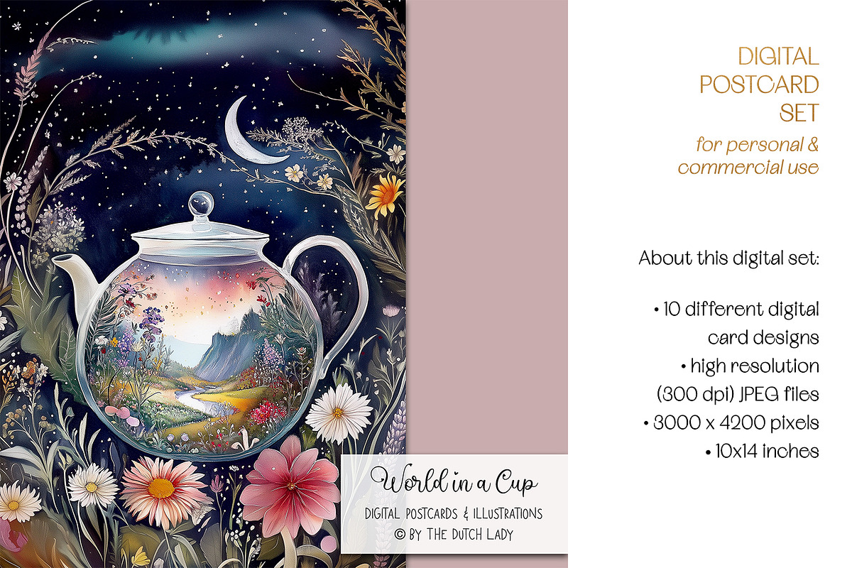 World In A Cup Illustrations, a Decorative Illustration by The Dutch Lady Designs (Photo 3 of 7)