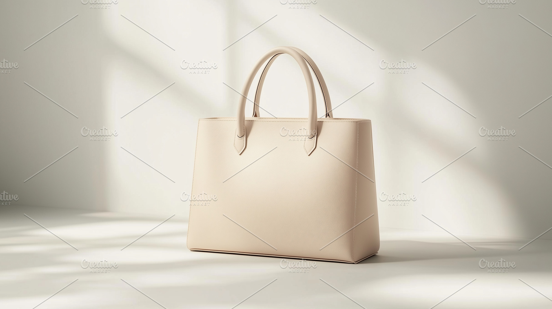 Elegant beige leather bag mockup, a Beauty & Fashion Photo by MistyDay