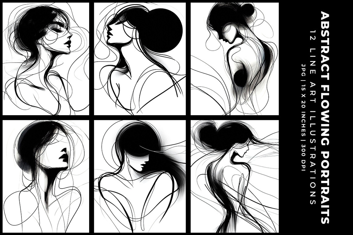 Abstract Flowing Portraits, a Decorative Illustration by Digital Art Creations (Photo 3 of 6)