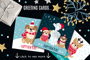 Cute Dogs for Christmas and New Year, a Decorative Illustration by MalniArt (Thumbnail 2 of 7)