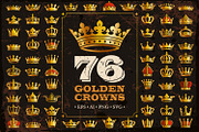 76 Golden Crowns Icons Silhouettes, a Graphic by Digiselector Design Goods (Thumbnail 1 of 2)