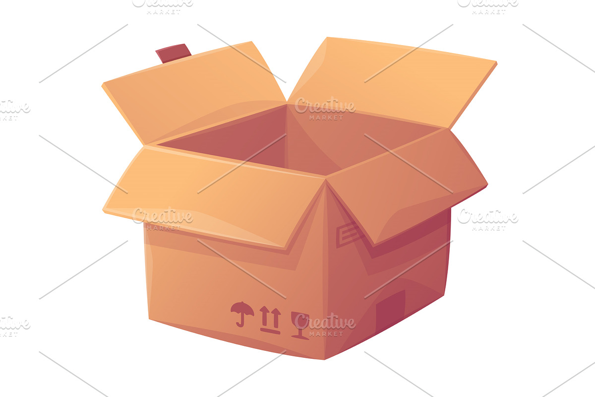 Cardboard Box as Paper Packaging, an Object Illustration by TopVectors