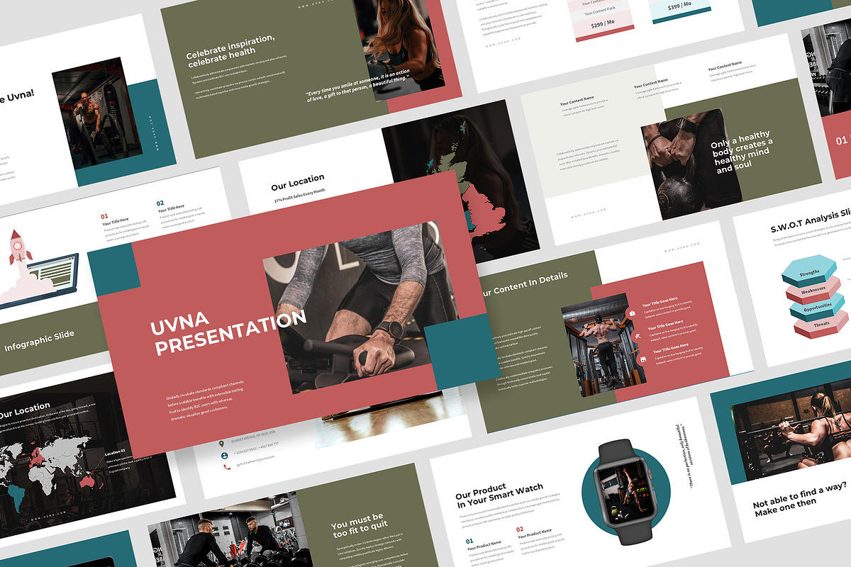 Uvna : Gym & Fitness Keynote, a Presentation Template by Punkl Camp (Photo 1 of 16)