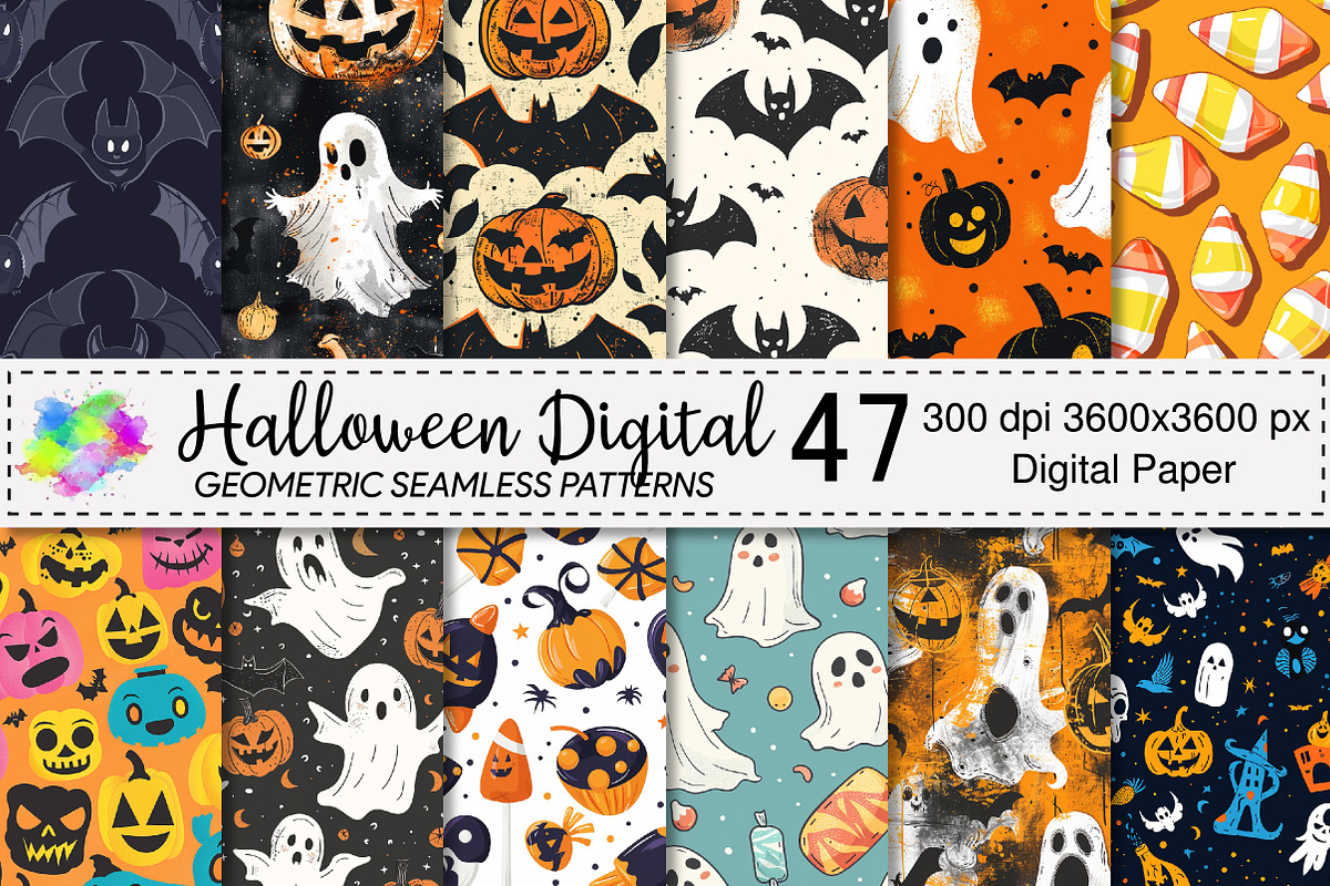 Halloween Digital Paper Pattern, a Pattern Graphic by Canvas Craft (Photo 1 of 6)
