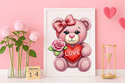 Faux Yarn Valentine Teddy Bear PNG, an Illustration by Canvas Craft (Thumbnail 4 of 6)