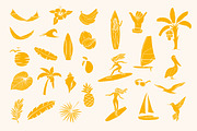 Surfer Girls Summer Graphics Set, an Illustration by Annakaroline (Thumbnail 2 of 6)