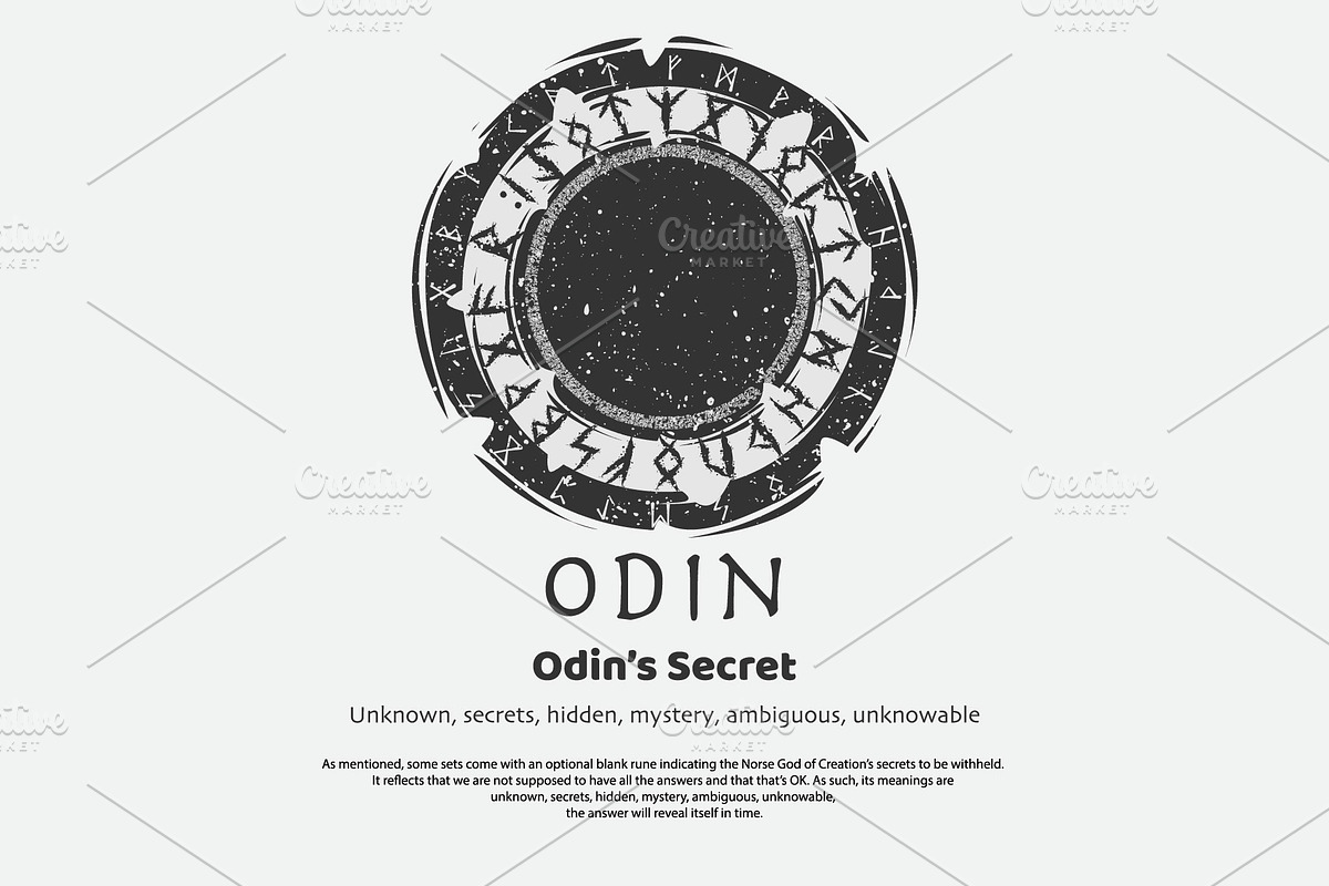 Viking Odin rune dark circle shield, an Object Graphic by LongQuattroArt