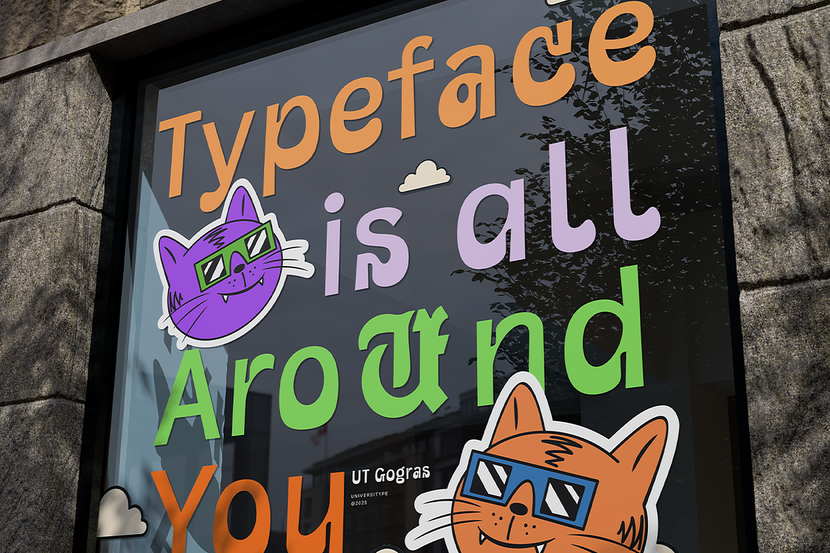 UT Gogras - A Quirky Display Font, a Sans Serif Font by Universitype (Photo 11 of 11)