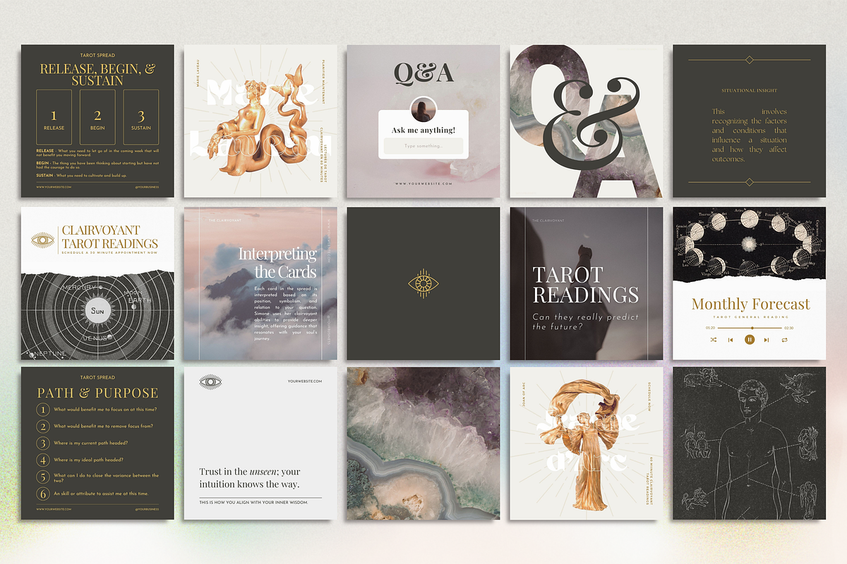 The Tarot Reader Social Media Bundle, a Social Media Template by The Flossy Finch (Photo 5 of 15)