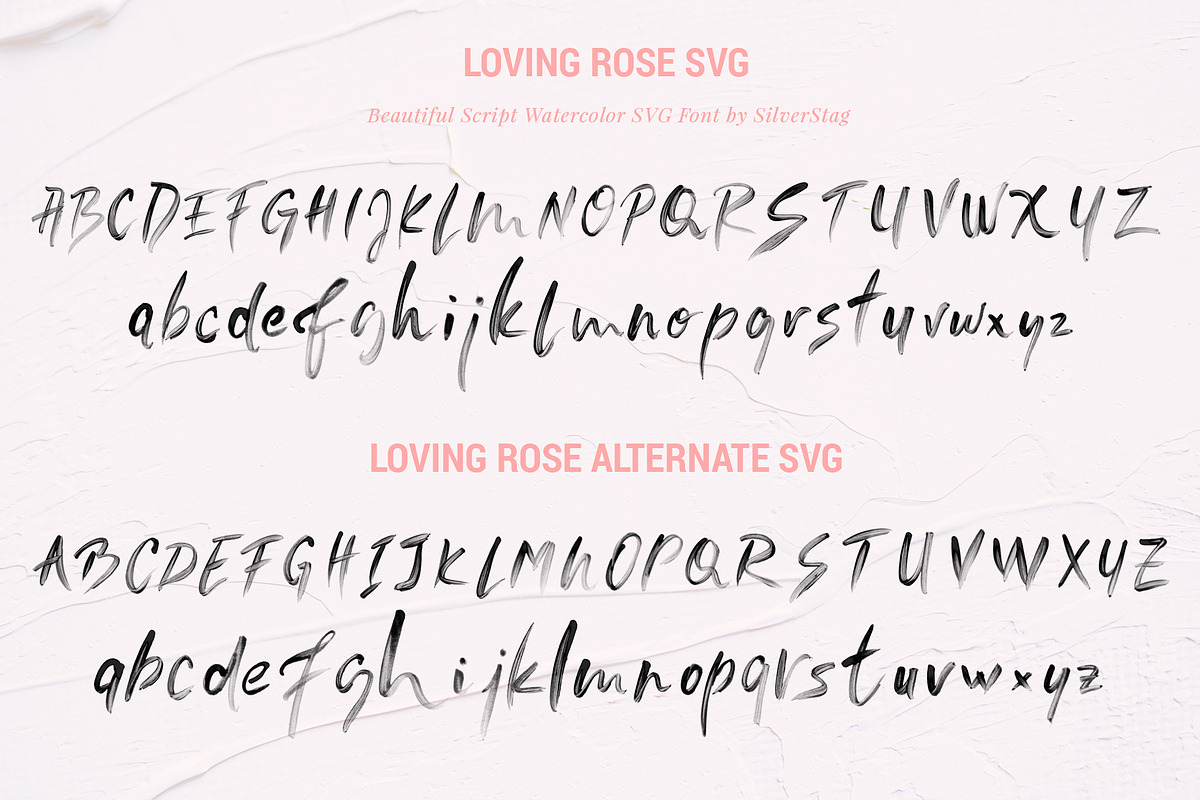 Loving Rose SVG Watercolor Font, a Script Font by SilverStag Type Foundry (Photo 10 of 12)