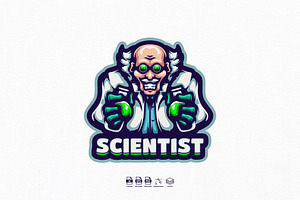 Scientist Mascot Logo Design, a Branding & Logo Template by kromastd22