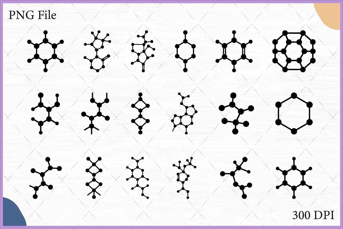 Molecule Structure SVG Clipart Set, a Technology Illustration by Gfx Expert Team (Photo 1 of 3)