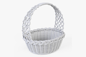 Wicker Basket 04 White Color