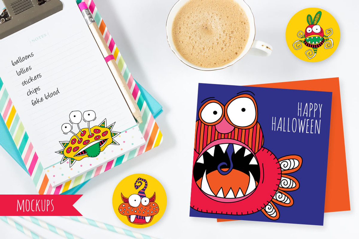 Set of Crazy Monsters & Aliens, an Illustration by Tazi Design (Photo 4 of 4)
