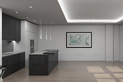 3D Living Room Kitchen Interior, an Architecture 3D Model by Giimann (Thumbnail 1 of 9)