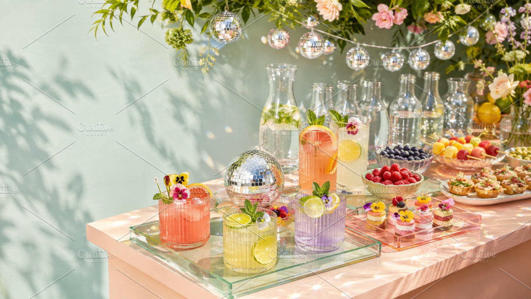 Garden disco party scene with vibran, a Photo by Dvoevnore photos
