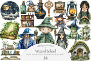 Wizard School Clipart, an Illustration by Design Market (Thumbnail 1 of 4)