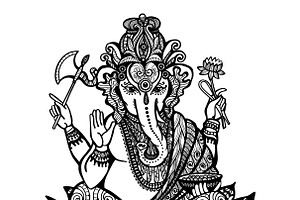 Decorative Ganesha Illustration