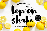 Lemon Shake, a heavy brush font, a Script Font by Rachel White Art (Thumbnail 1 of 14)