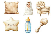 Neutral Baby Watercolor Clipart, an Illustration by Dream Creation (Thumbnail 6 of 9)