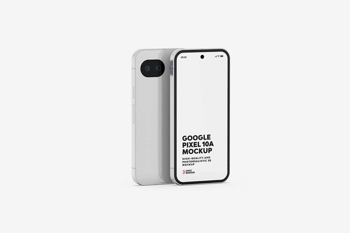 Google Pixel 10a Mockup, an Android Mockup by UnicDesign (Photo 8 of 12)