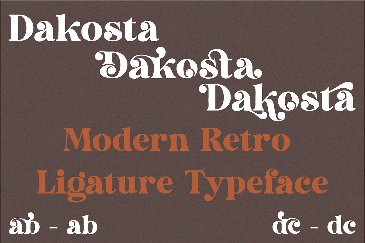 Dakosta | Retro Serif Typeface, a Serif Font by MchCrafter (Photo 9 of 15)