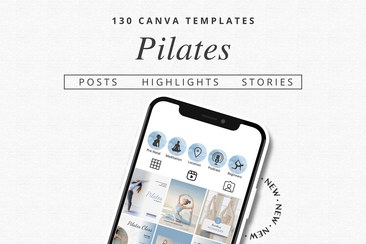 Pilates Canva Templates, a Social Media Template by Talipic Designs (Photo 1 of 7)