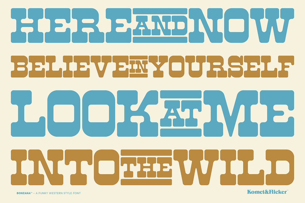 BONZANA - A Funky Western Style Font, a Slab Serif Font by Komet & Flicker (Photo 6 of 12)