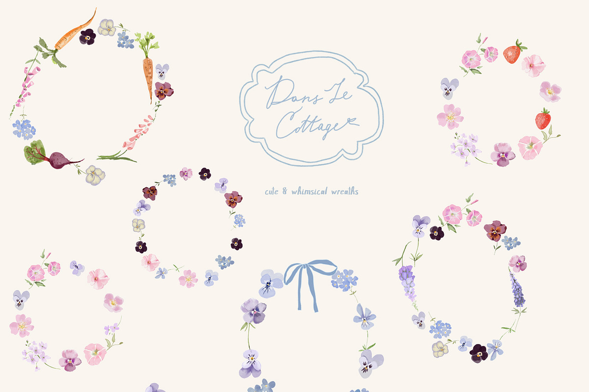 Cottagecore Clipart Frames Posters, a Decorative Illustration by whiteheartdesign (Photo 6 of 21)