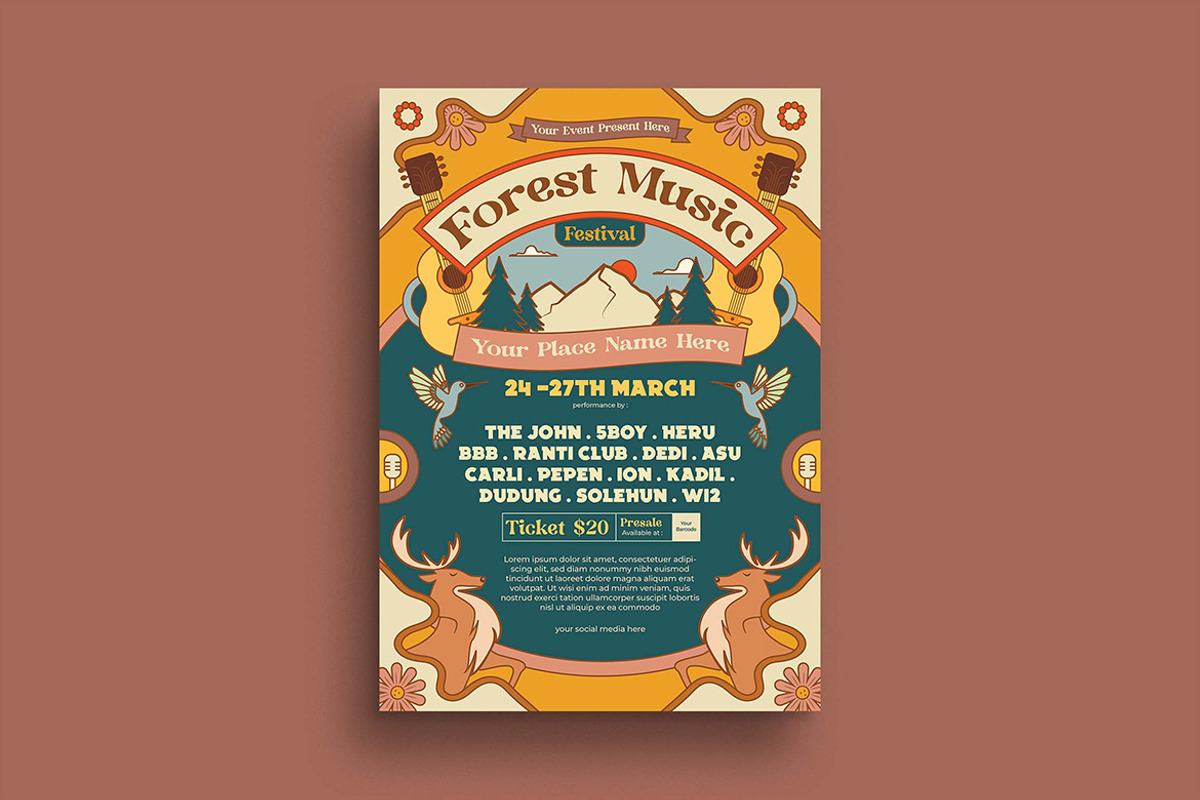 Forest Music Festival Flyer, a Flyer Template by megarez (Photo 1 of 3)