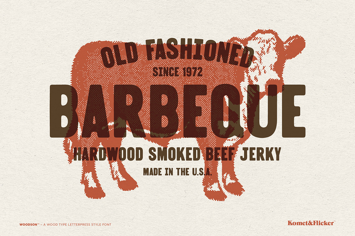 Woodson - A Wood Type Style Font, a Font by Komet & Flicker (Photo 5 of 15)