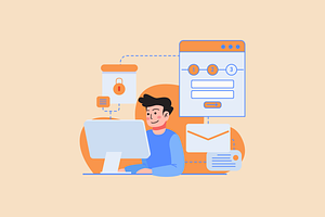 Man Confirm Security Password, a Person Illustration by Ahmad_Studio