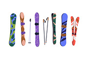 Snowboards, skis and poles set, a Sport Illustration by Good Studio (Thumbnail 3 of 3)