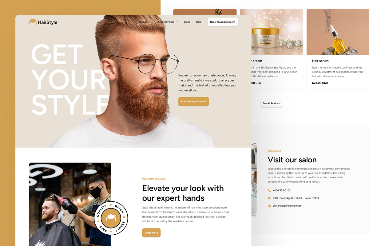 HairStyle - Small Business Figma, an UI Kit Template by FinestDevs (Photo 4 of 8)