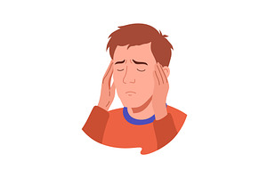 Flu symptom. Man showing cold, an Object Illustration by Things for designers