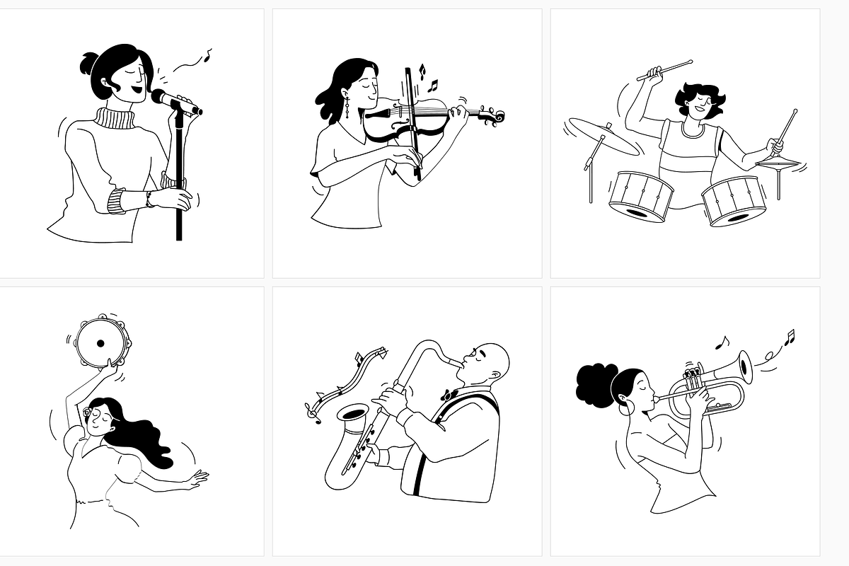 Minimalist Musician Illustrations, an Illustration by Illustraly Design (Photo 7 of 7)