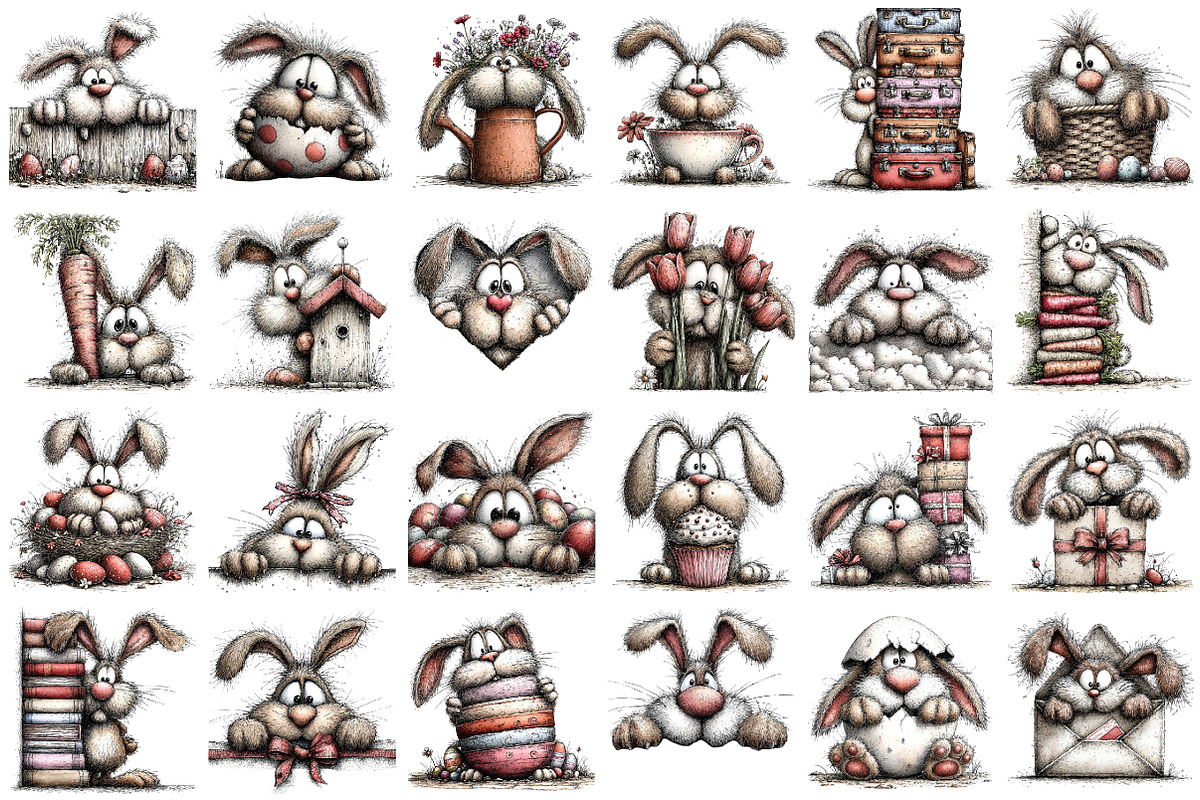 Peeking Easter Bunny Clipart, an Illustration by designcity5 (Photo 2 of 5)
