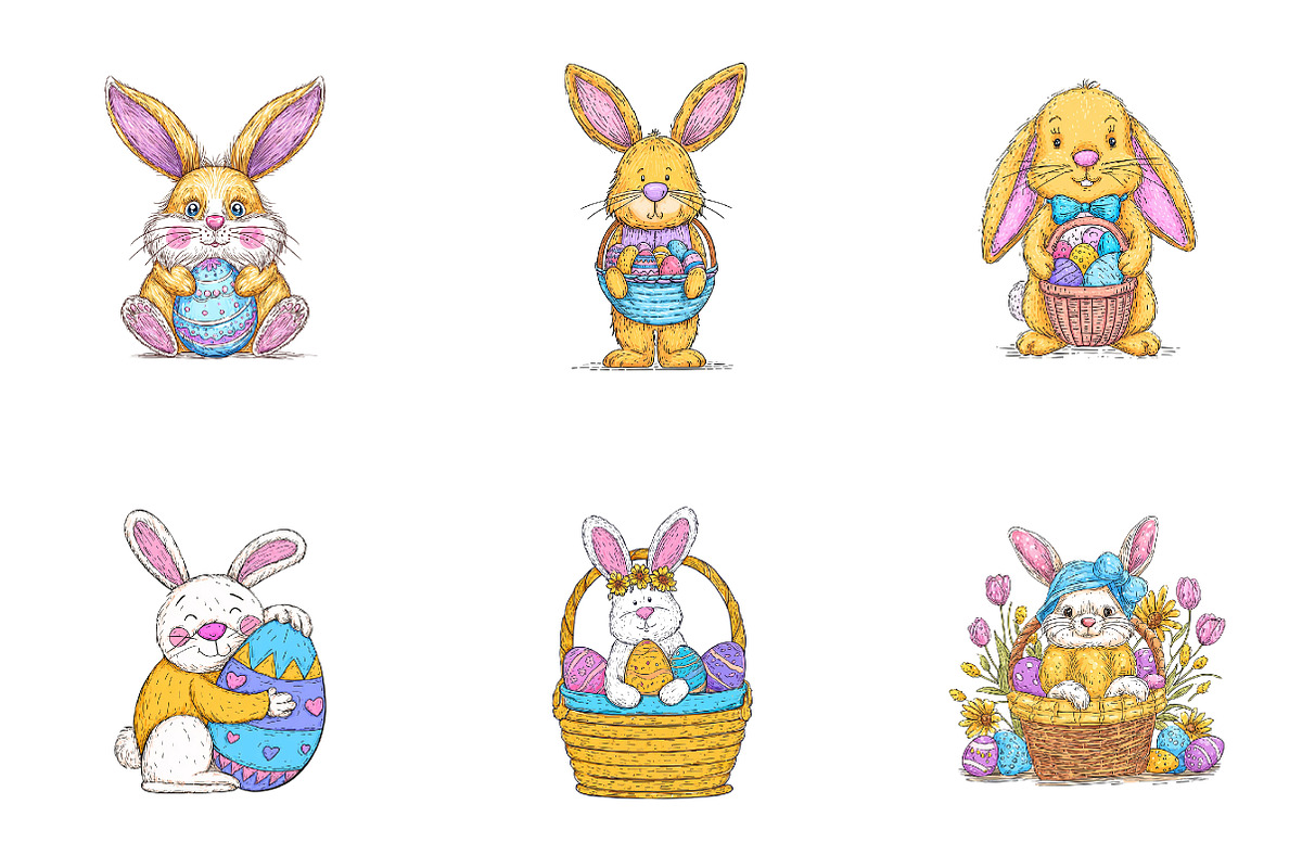 Green cute easter clipart, an Illustration by SinaCreation (Photo 5 of 11)