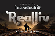 Realliv - A Modern Typeface, a Font by nIznaztype (Thumbnail 1 of 6)
