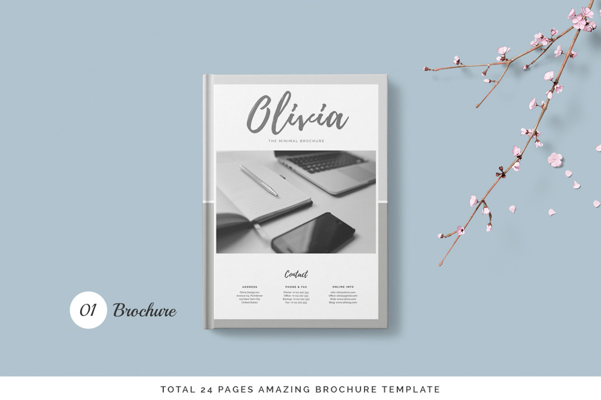 Olivia Multipurpose Pack + BONUS, a Brochure Template by Typography Prime (Photo 2 of 14)