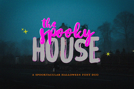 The Spooky House Font Duo, a Script Font by Lollipop Hand Drawn